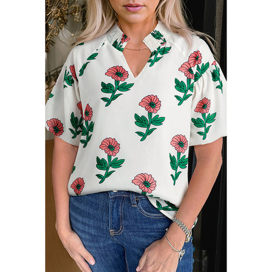 Willow Bloom V‑Neck Tee